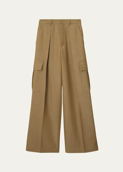 Burberry Cargo Wide-leg Trousers In Beige/honey