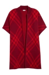 Burberry Checked Wool Cape In Red