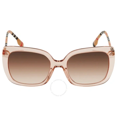 Burberry Caroll Gradient Brown Square Ladies Sunglasses Be4323 400613 54 In Brown / Peach