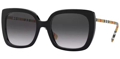 Pre-owned Burberry Caroll Women's Black Butterfly Sunglasses - Be4323-385387-54 - Italy In Gray
