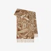 Burberry Carousel Ekd Cashmere Scarf In Camel