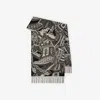 Burberry Carousel Ekd Cashmere Scarf In Monochrome