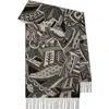 Burberry Carousel Ekd Cashmere Scarf In Monochrome