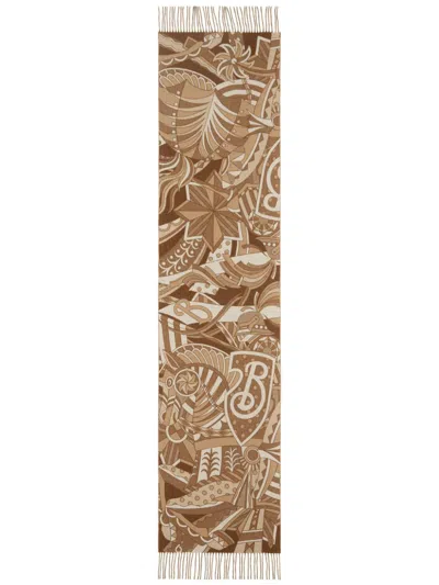 Burberry Carousel Ekd Scarf In Brown