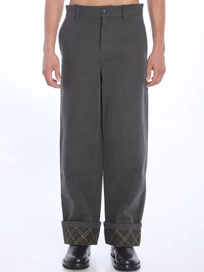 Burberry Carpenter Oversized Turn-up Trousers In Black