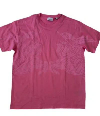 Pre-owned Burberry Carrick Logo Pink Cotton T-shirt M Oversized Portugal 8071626 $660