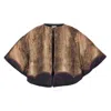 BURBERRY BURBERRY CARRIE ANIMAL-PRINT SILK CAPELET IN BURNT ALMOND