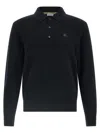Burberry Men Cashmere Polo Sweater In Black