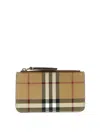 Burberry Checkered Pattern Wallet Gold-tone Hardware In Beis