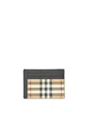 BURBERRY CARD CASE WITH VINTAGE CHECK MONEY CLIP