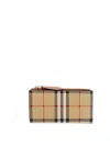 Burberry Coated Canvas And Leather Wallet In Beige