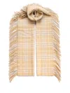 Burberry Cashmere And Linen Scarf In Gold