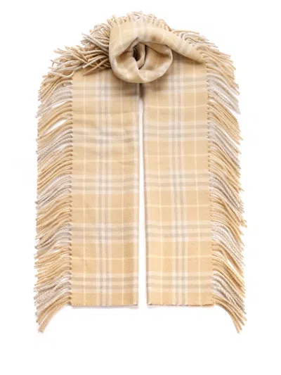 Burberry Cashmere And Linen Scarf In Gold