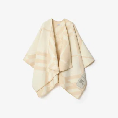 Burberry Cashmere And Silk Poncho Coat In Neutral