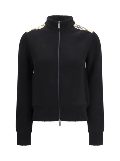 Burberry Women Cashmere And Wool Cardigan In Black