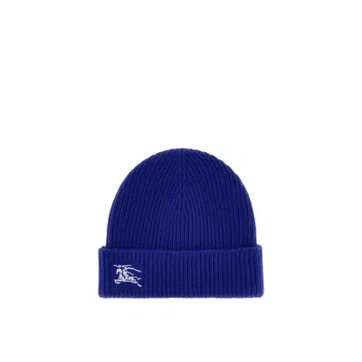 Burberry Cashmere Beanie Hat Men In Blue