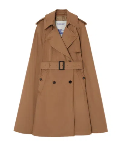Burberry Cashmere Belmont Trench Cape In Brown