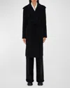 Burberry Cashmere Belted Wrap Trench Coat In Black
