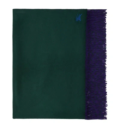 Burberry Cashmere Blanket (200cm X 140cm) In Green