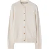 Burberry Cashmere Blend Cardigan In Chalk
