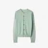 Burberry Cashmere Blend Cardigan In Pale Mint