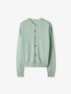 Burberry Cashmere Blend Cardigan In Pale Mint