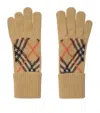 Burberry Check Cashmere Blend Gloves In Neutrals