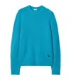 Burberry Cashmere-blend Ekd Sweater In Blue