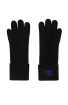 Burberry Ekd-embroidered Knitted Gloves In Black