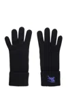 Burberry Ekd-embroidered Knitted Gloves In Black