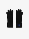 Burberry Ekd-embroidered Knitted Gloves In Black