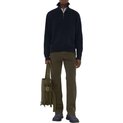 Burberry Cashmere Blend Half-zip Sweater In Blue