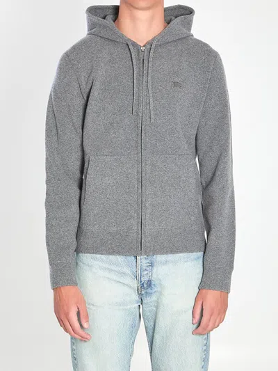 Burberry Cashmere-blend Hoodie Sweatshirt In Gray