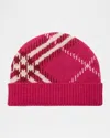 Burberry Cashmere-blend Knit Beanie In Pink