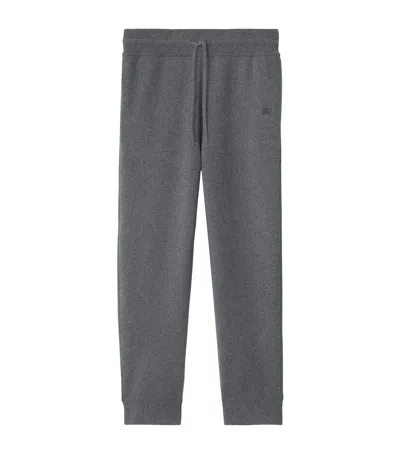 BURBERRY CASHMERE-BLEND LOGO SWEATPANTS
