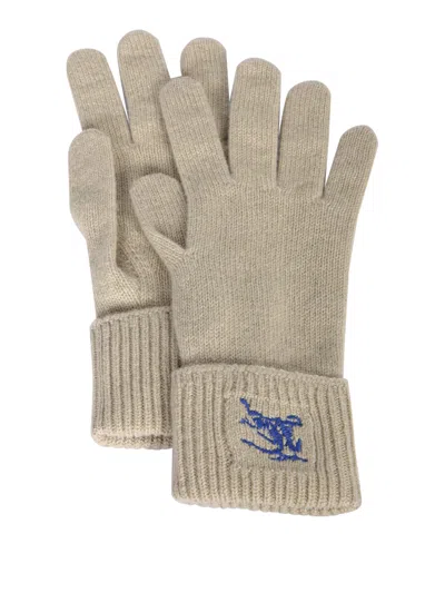 Burberry Cashmere-blend Sage Green Gloves