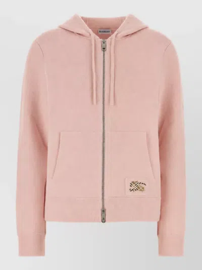 Burberry Cashmere Blend Sweatshirt In Pink