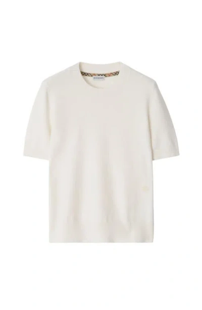 Burberry Cashmere Blend Top In Chalk