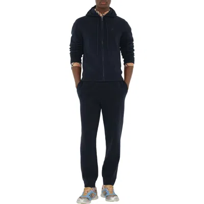 Burberry Cashmere Blend Zip Hoodie In Blue