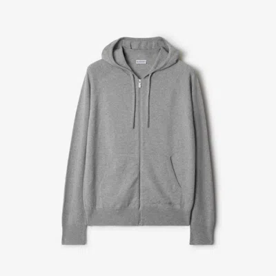 Burberry Cashmere Blend Zip Hoodie In Grey