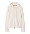 Burberry Cashmere-blend Zip-up Hoodie In Neutral