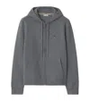 Burberry Cashmere-blend Zip-up Slim Hoodie In Gray