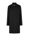 Burberry Collared Coat With Side Pockets And Long Sleeves In Black