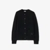 Burberry Elbow-patch Equestrian Knight Cardigan In Black