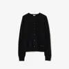 Burberry Logo Cashmere Knitted Cardigan In Black