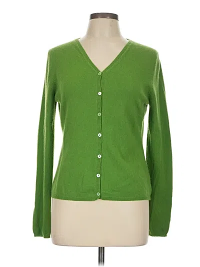 Pre-owned Burberry Cashmere Cardigan Sweater In Green