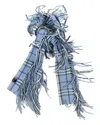 Burberry Cashmere Check Happy Fringe Scarf (authentic Pre-loved) In Blue