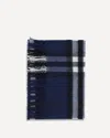 Burberry Men Cashmere Check Pattern Scarf In Blue