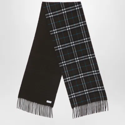 Burberry Cashmere Check Pattern Scarf In Gray