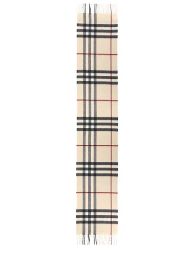 Burberry Cashmere Check Scarf In Beige
